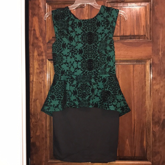 emerald green peplum dress